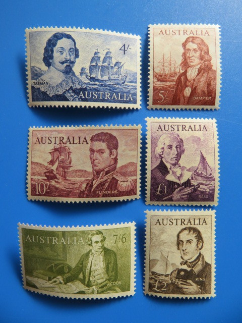 オーストラリア「冒険者と船」6種（未）LH　1963-65年