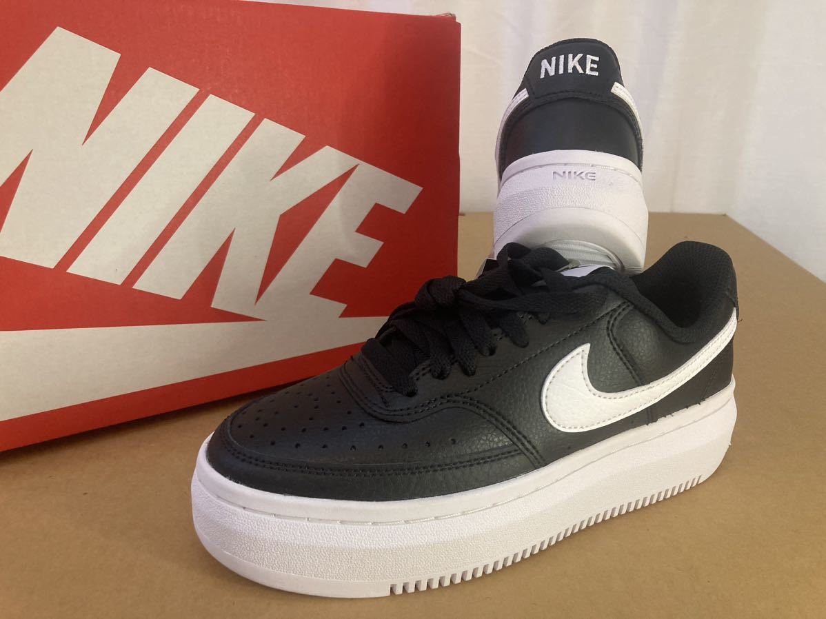 新品24.5cmナイキNIKEレディーススニーカーコートビジョンアルタLTR COURTVISIONブラックエアフォース1AF1好きに厚底スニーカー_画像1