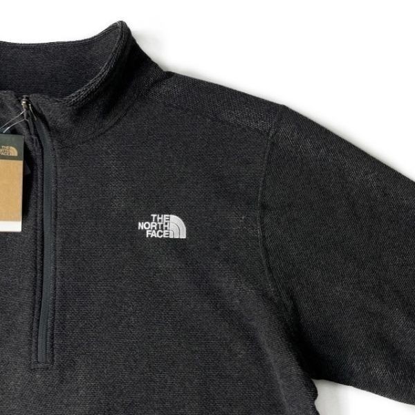 1円～!売切!【正規新品】THE NORTH FACE◆TEXTURED CAP ROCK 1/4 ZIP PULLOVER フリース 厚手ニット US限定 裏起毛(S)黒 181024-33_画像4