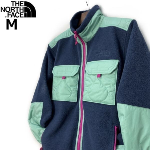 1円～!売切!【正規新品】THE NORTH FACE◆ROYAL ARCH FULL-ZIP JACKET フリース ボア キルティング US限定 肉厚 防寒(M)緑 紺 181024-85_画像1