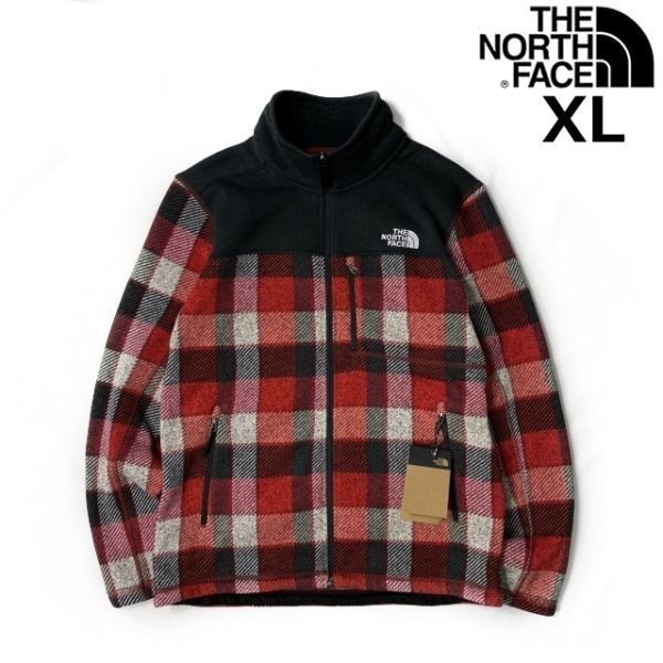 1円～!売切!【正規新品】THE NORTH FACE◆PRINTED LEO SWEATER フリース ジップアップジャケット US限定 日本未発売 厚手(XL)赤 181024-55_画像3