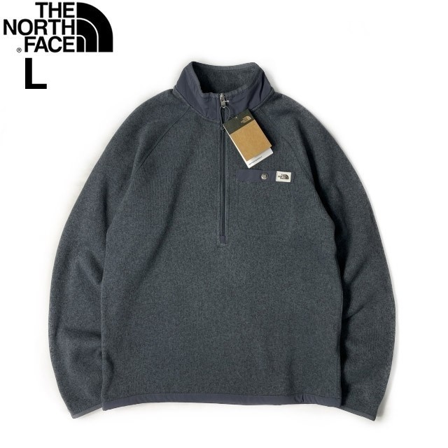 1円～!売切!【正規新品】THE NORTH FACE◆GORDON LYONS 1/4ZIP フリース プルオーバー US限定 厚手ニット 茶タグ(L)グレー 181024-35_画像2