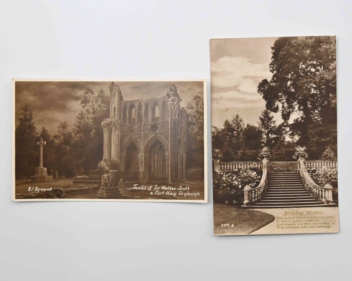 1679-2　ヴィンテージ ポストカード 6枚　ドライバラ修道院 , ケルビングローブ美術館・博物館 , グラスゴー大聖堂 , シチリア_ドライバラ修道院 W.スコットの墓、不明