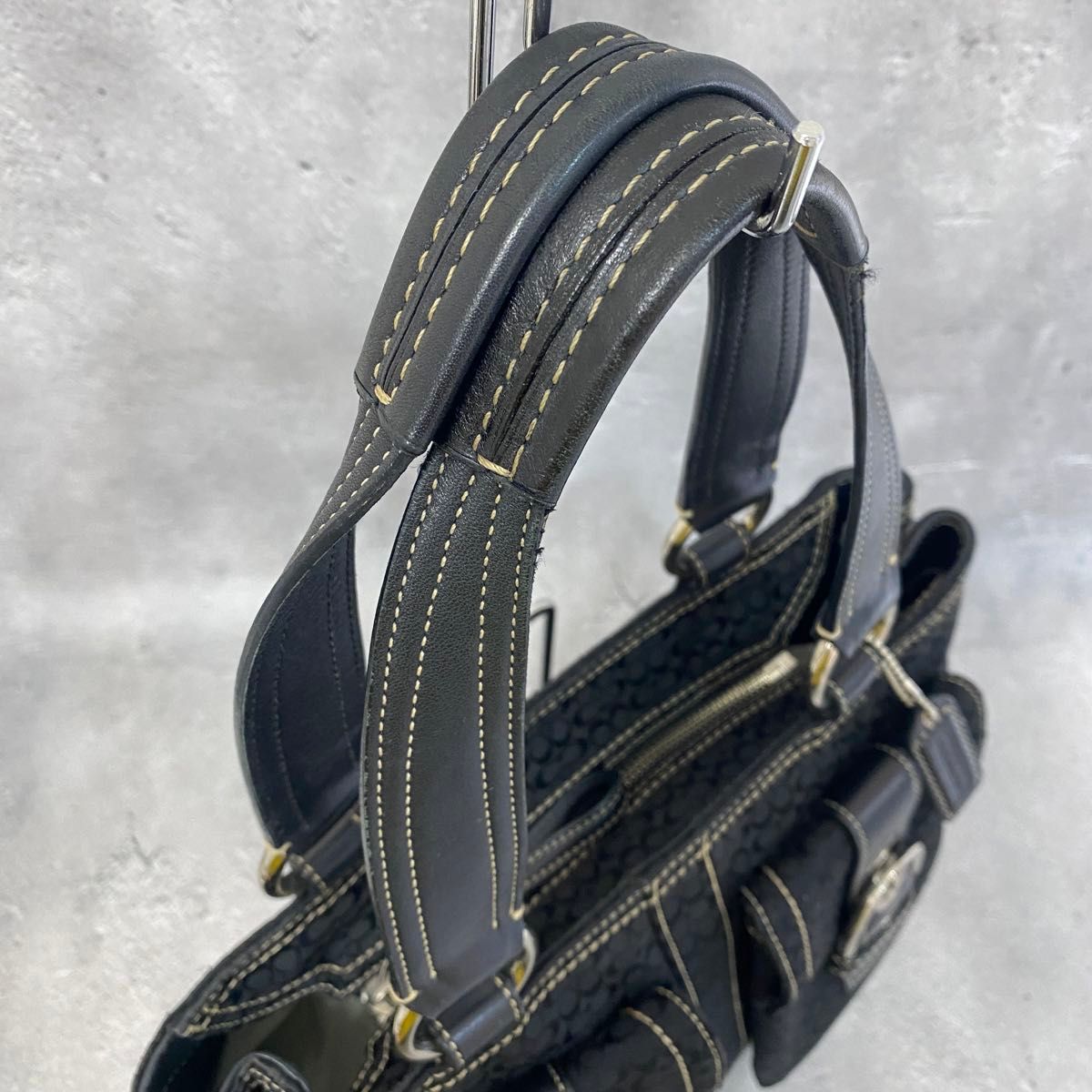 良品 COACH コーチ キャンバス レザー ハンドバッグ トート 良品 COACH コーチ キャンバス レザー ハンドバッグ トート