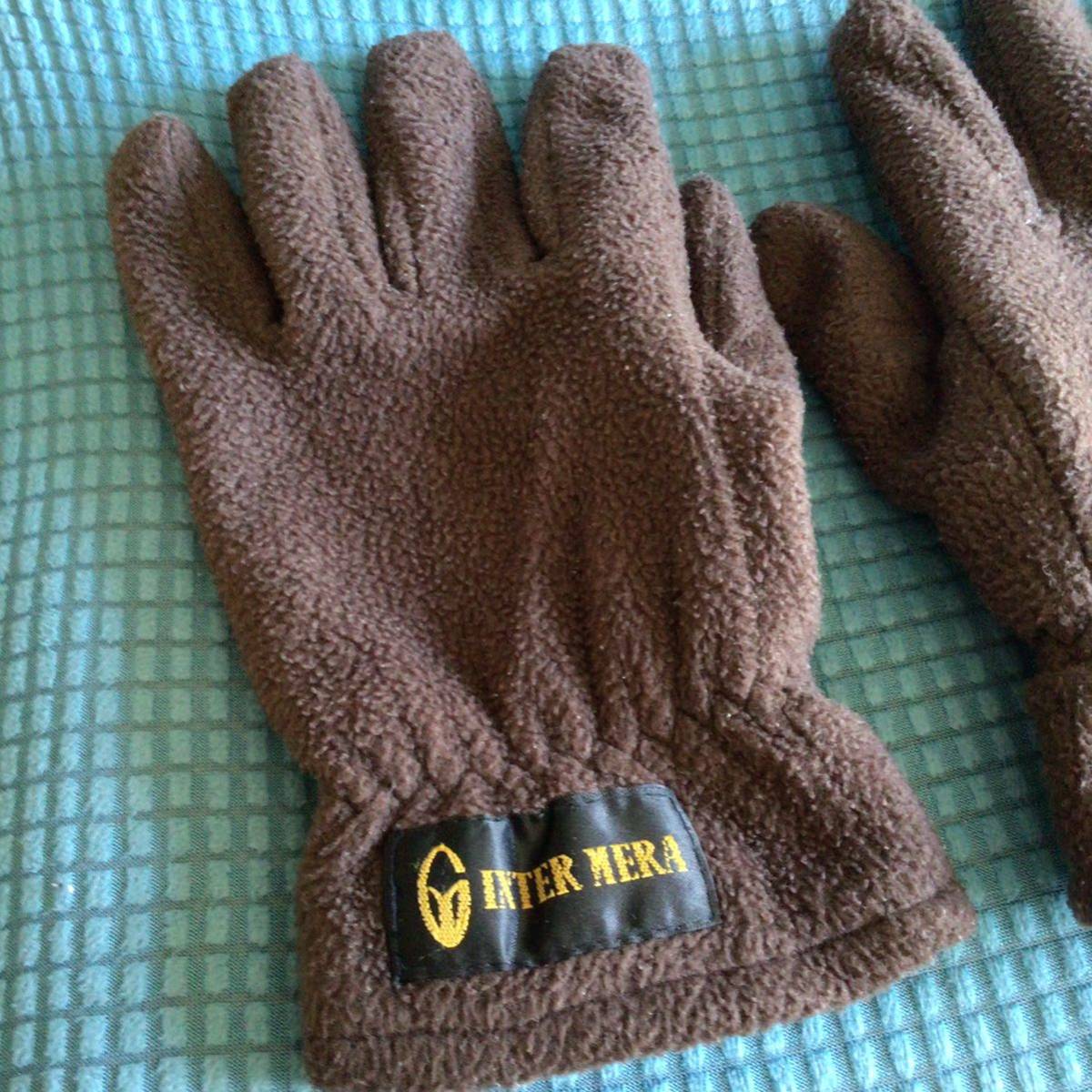  free shipping mo Como ko.... gloves glove protection against cold men's M Brown tea color 