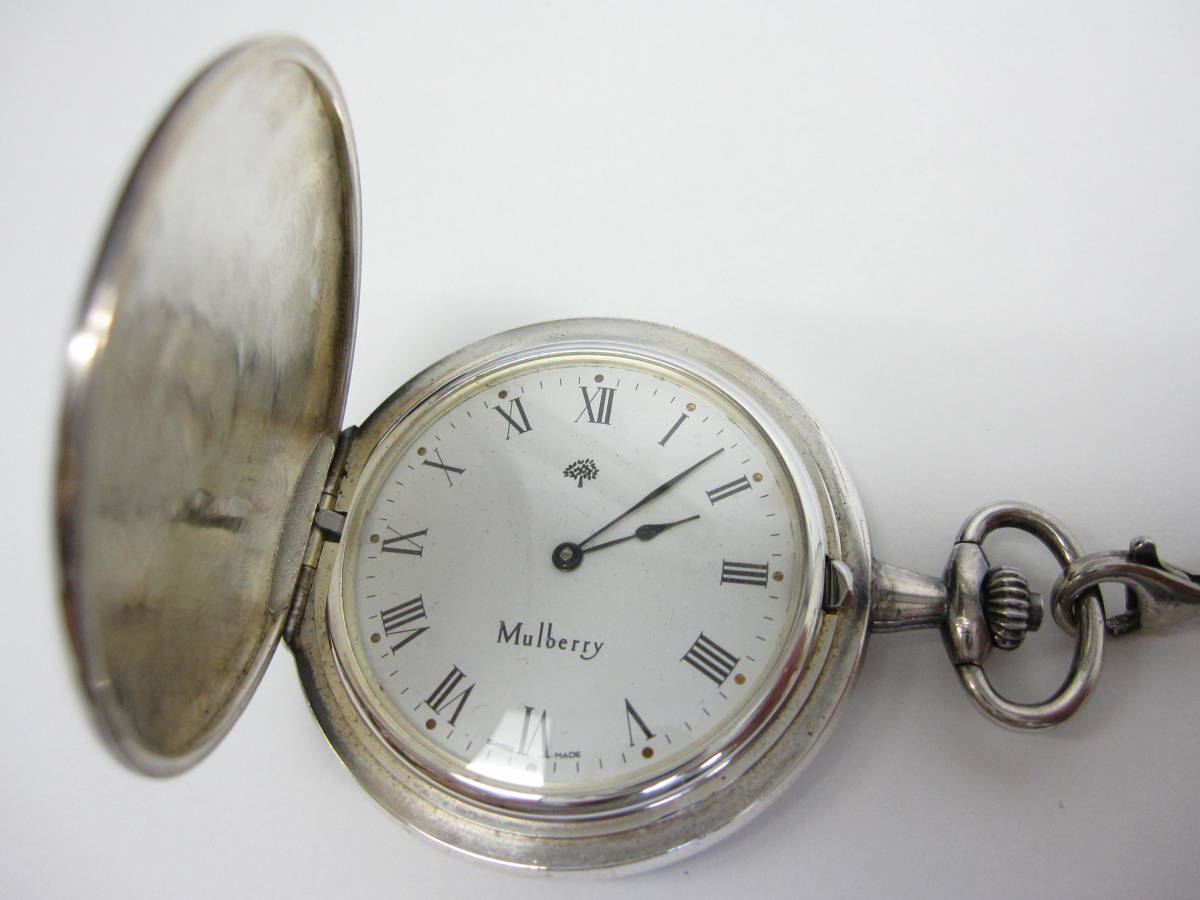 [YT-TC22-5]Mulberry/ maru Berry карманные часы SV925 серебряный отверстие Mark печать есть 2 стрелки ручной завод 79g редкость? утиль 