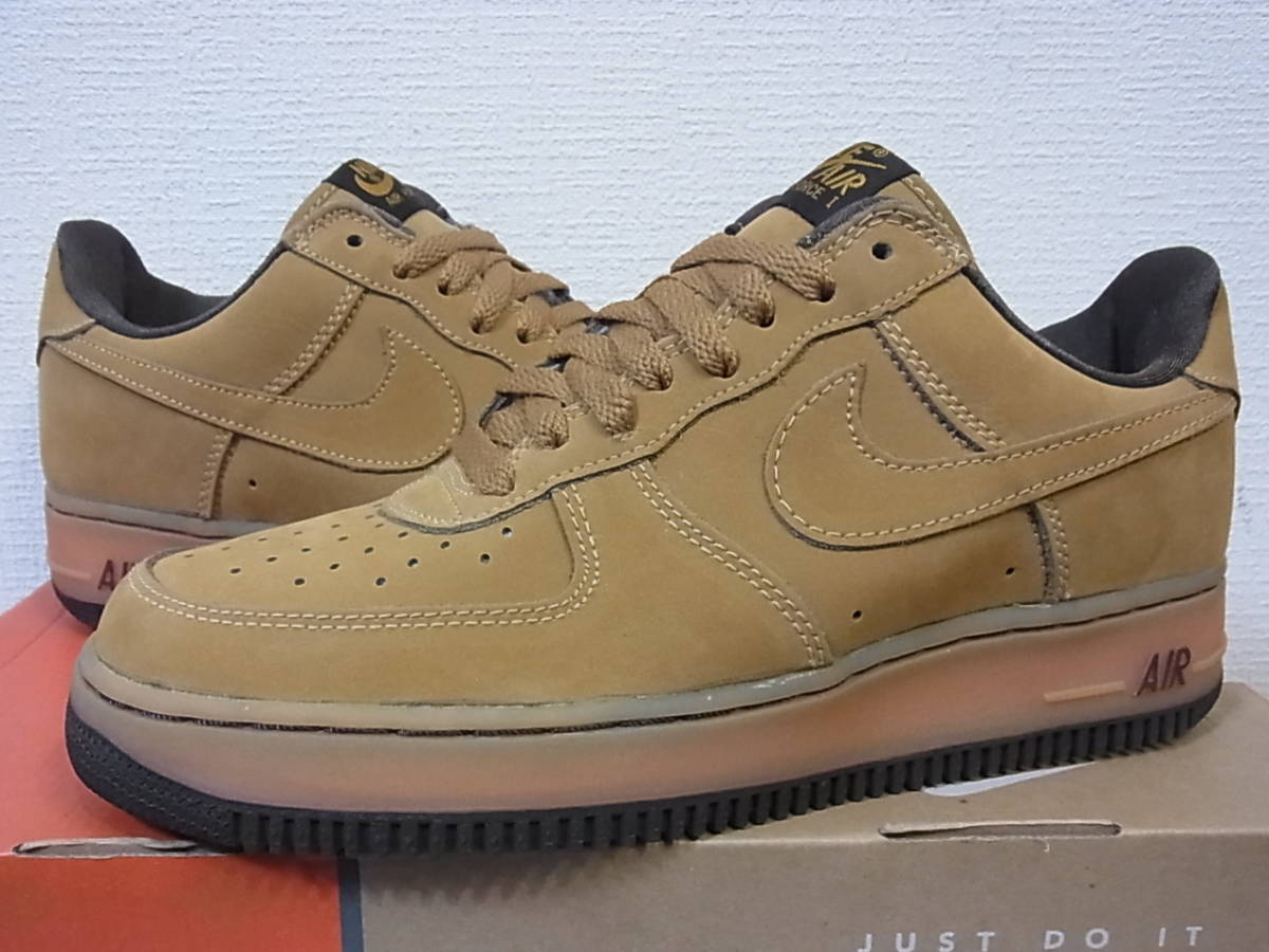 新品箱付 01年製 2001 NIKE AIR FORCE 1 B WHEAT DARK MOCHA FLAX BROWN ナイキ エア フォース ウィート フラックス ブラウン 624040-771_画像1