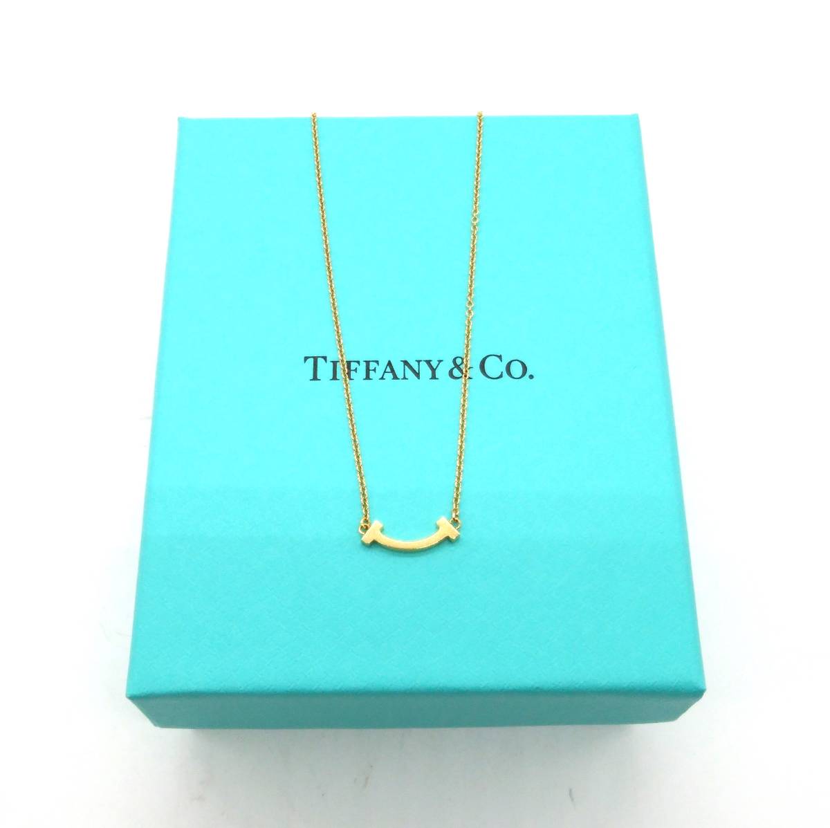 ■Tiffany＆Co ティファニー Tスマイル ミニ K18YG イエローゴールド 750 ネックレス_画像1