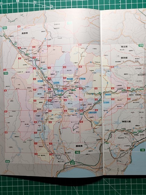 lr古本【地図帳】山梨県 道路地図 1998年 バス停名入 甲府 都留 大月 上野原 笛吹 甲州 富士吉田 富士川 身延 山中湖 河口湖 鳴沢 道志小菅_画像5