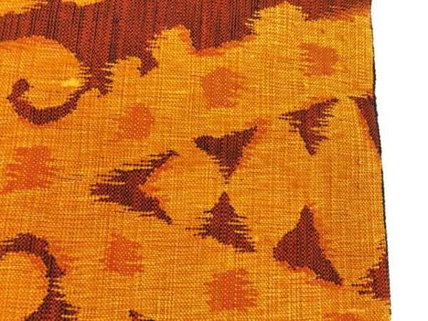 060139# 【1円～】未使用品　手織り真綿紬抽象模様織出し名古屋帯_画像5