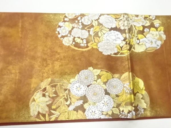 ys6882321; 宗sou 金彩牡丹に菊・桜模様刺繍袋帯【リサイクル】【着】_画像8