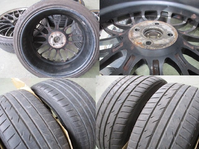 社外品 メッシュ ホイール タイヤ 4本セット 4H-100 18インチ 8J+43 205/40ZR18 MINI ミニ R50 R51 R52 R53 R54 R55 R56 R57 R58 R59_画像6