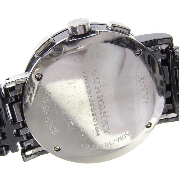 1円 gg Burberry バーバリー クロノ メンズ クォーツ 腕時計 黒文字盤 BU1771_画像4