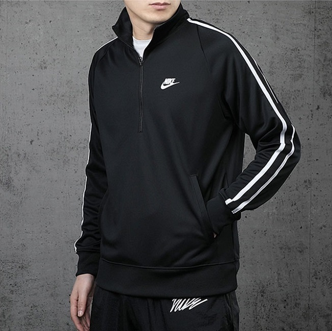  Nike спорт одежда HE PK Tribute GX половина Zip верх L размер обычная цена 9350 иен черный чёрный мужской джерси тянуть over верх 