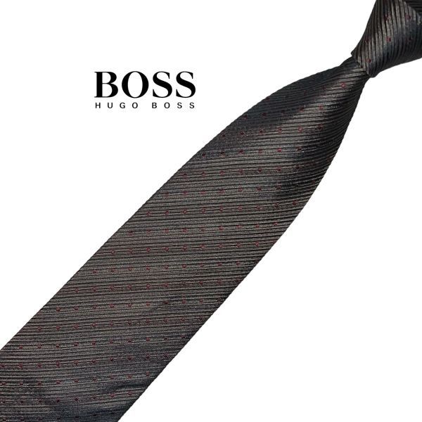 HUGO BOSS necktie stripe pattern & dot pattern reji men taruUSED Hugo Boss USED men's clothing accessories used t674