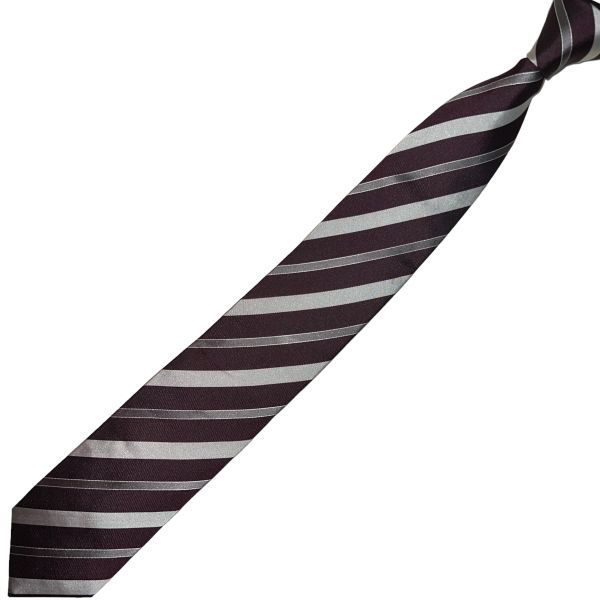 * beautiful goods * small .* HUGO BOSS necktie stripe pattern reji men taruUSED Hugo Boss USED men's clothing accessories used t675