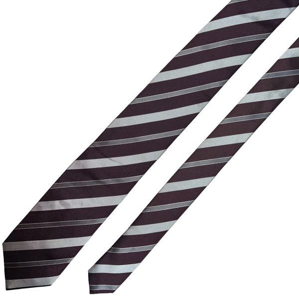 * beautiful goods * small .* HUGO BOSS necktie stripe pattern reji men taruUSED Hugo Boss USED men's clothing accessories used t675