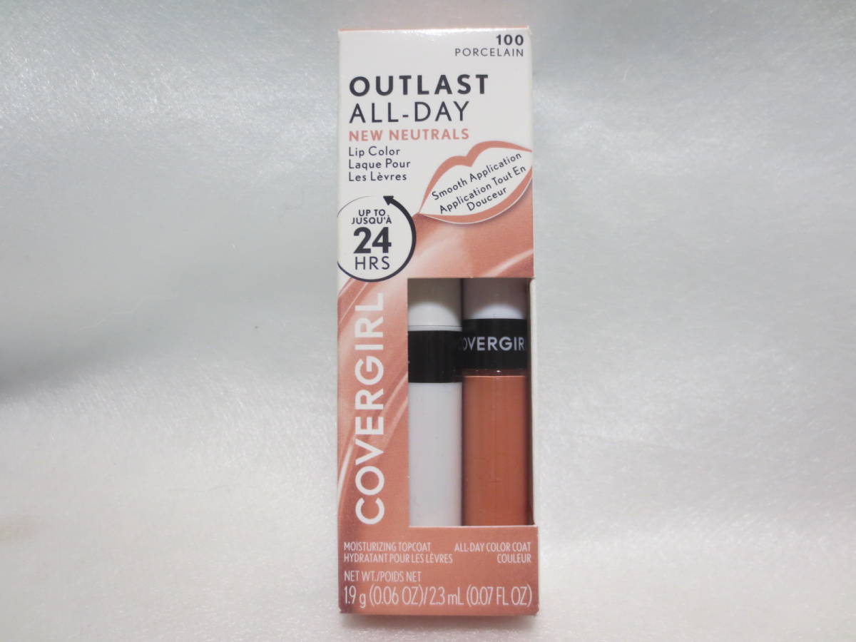 新品 カバーガール アウトラスト COVERGIRL Outlast All-Day 落ちない口紅 グロス リップカラー リップグロス 100番 neutrals porcelain 