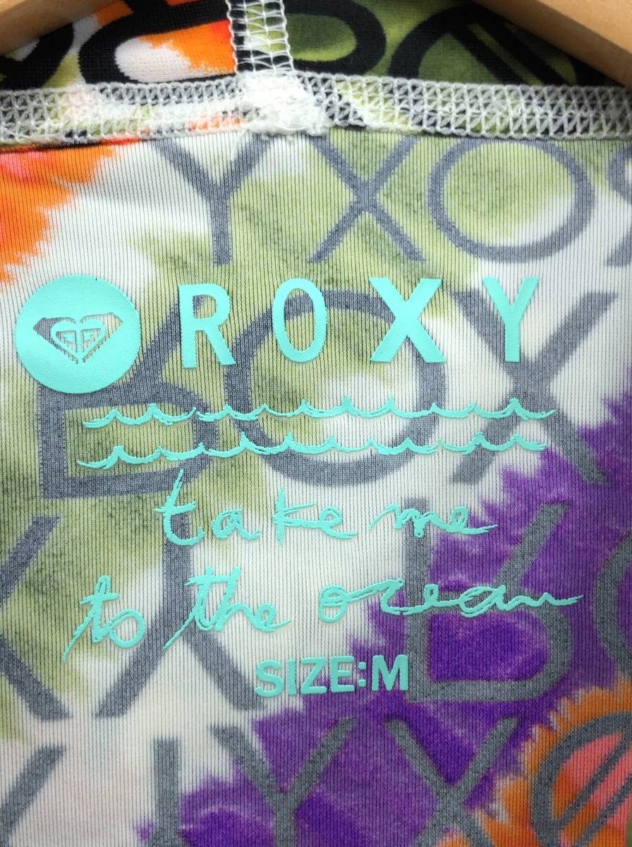 ROXY パーカー レディース ロゴ柄 M マルチカラー ラッシュガード ロキシー 24011003_画像3