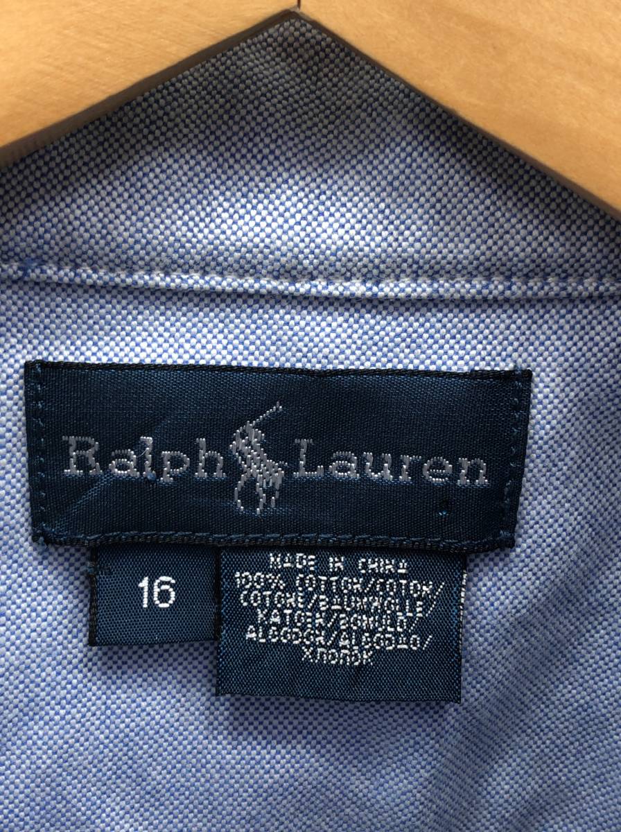 RALPH LAUREN 長袖 シャツ メンズ サイズ16 ライトブルー ラルフローレン 24011003_画像3