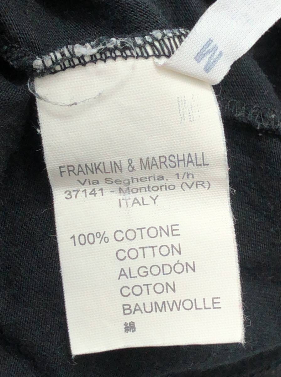 FRANKLIN MARSHALL 半袖 Tシャツ レディース M ブラック系 英字プリント イタリア製 フランクリン＆マーシャル 24011502_画像4