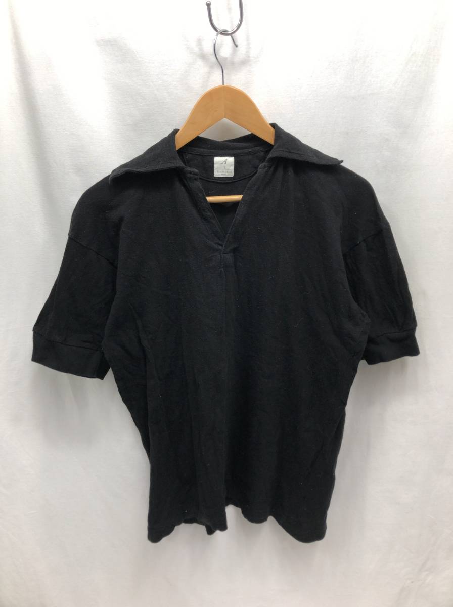 ANATOMICA 半袖 スキッパーシャツ メンズ サイズ1 ブラック カットソー ポロシャツ Tシャツ アナトミカ 24011801_画像1