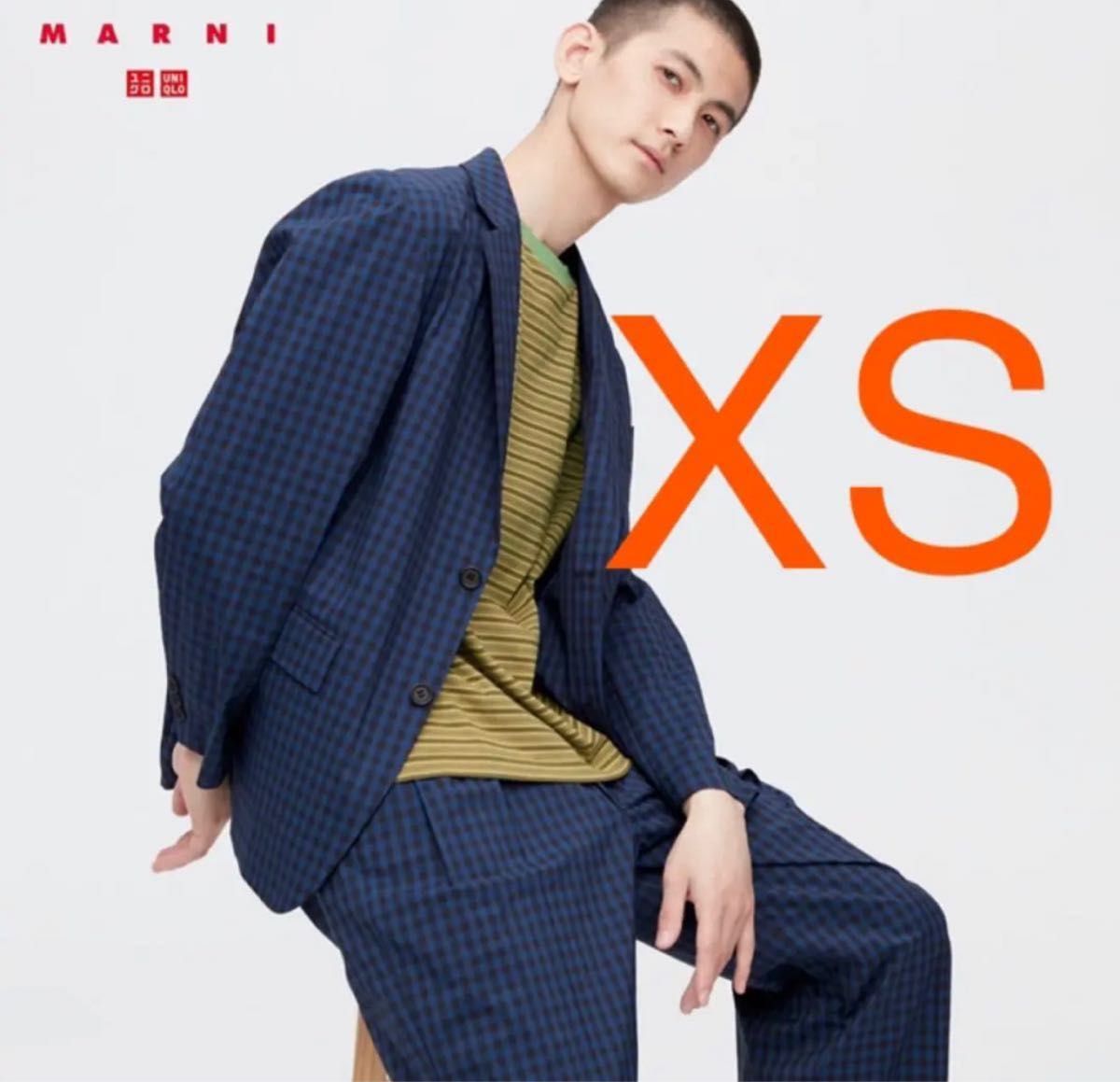 ユニクロ marni テーラードジャケット(ブルーチェック) XS ユニクロ marni テーラードジャケット(ブルーチェック) XS