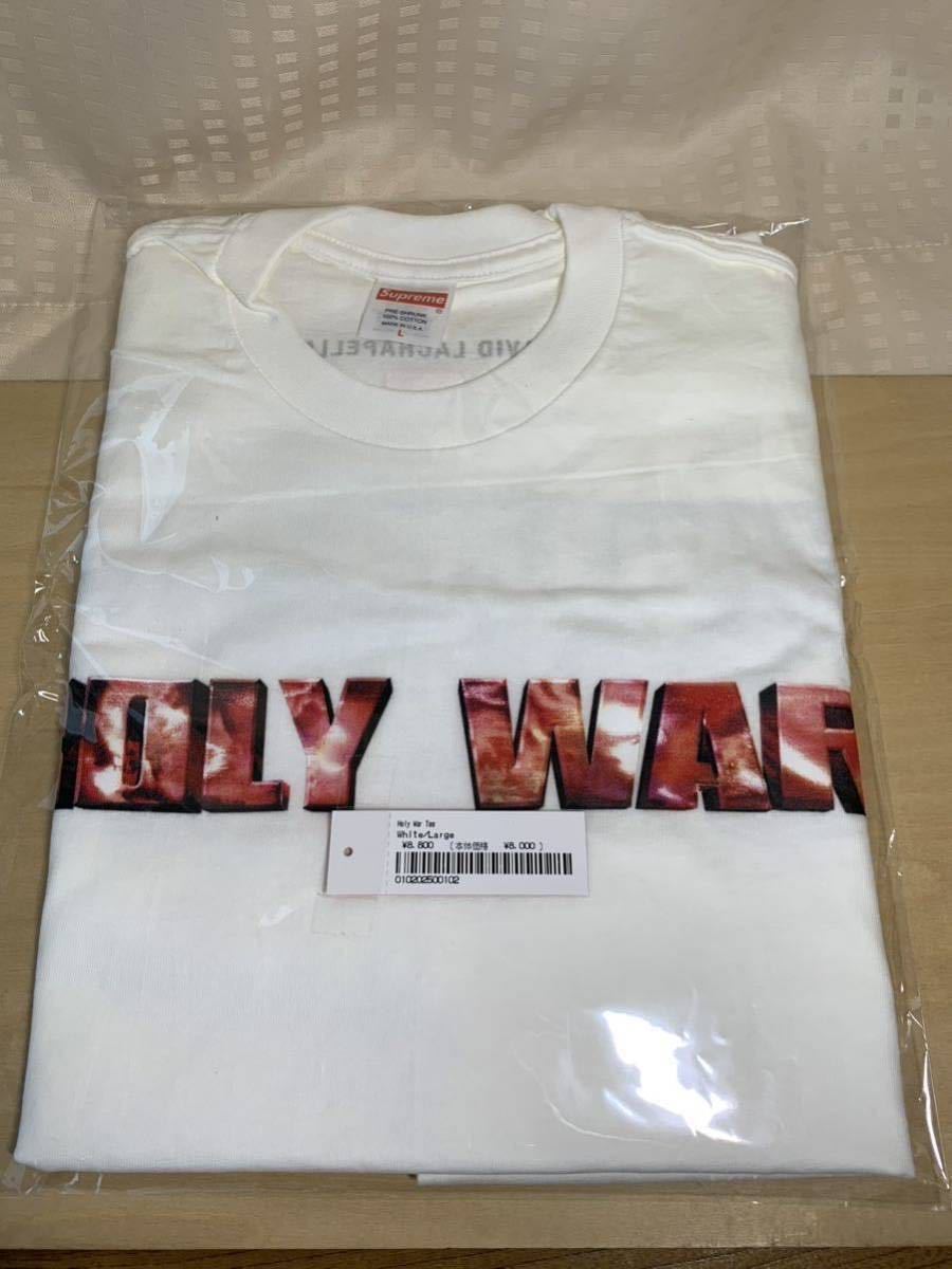 送料無料 新品 未試着 即発送 ステッカー付 Supreme Holy War Tee L White シュプリーム ホーリー ウォー ロゴ Tシャツ 白 box logo 2023FW_画像2