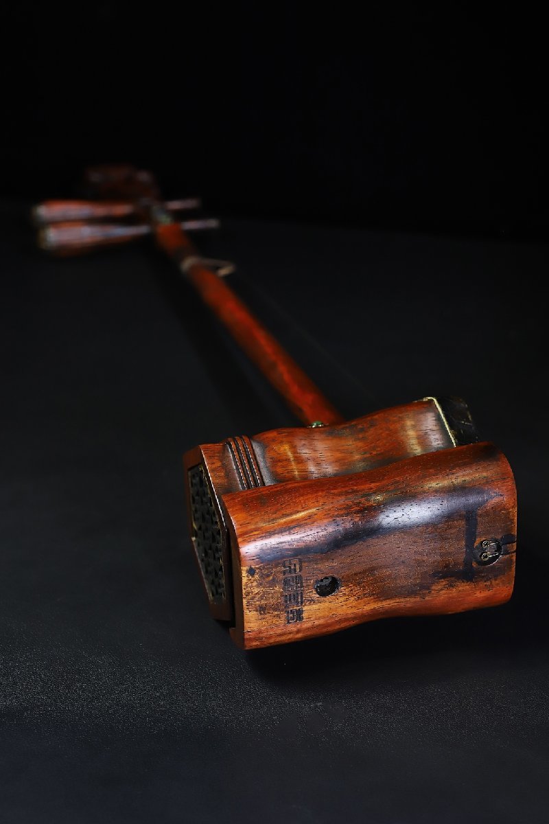 ◆古風堂◆中国・時代物 民藏 二胡 二弦 花梨木 楽器 弦楽器 古董品 收藏_画像9