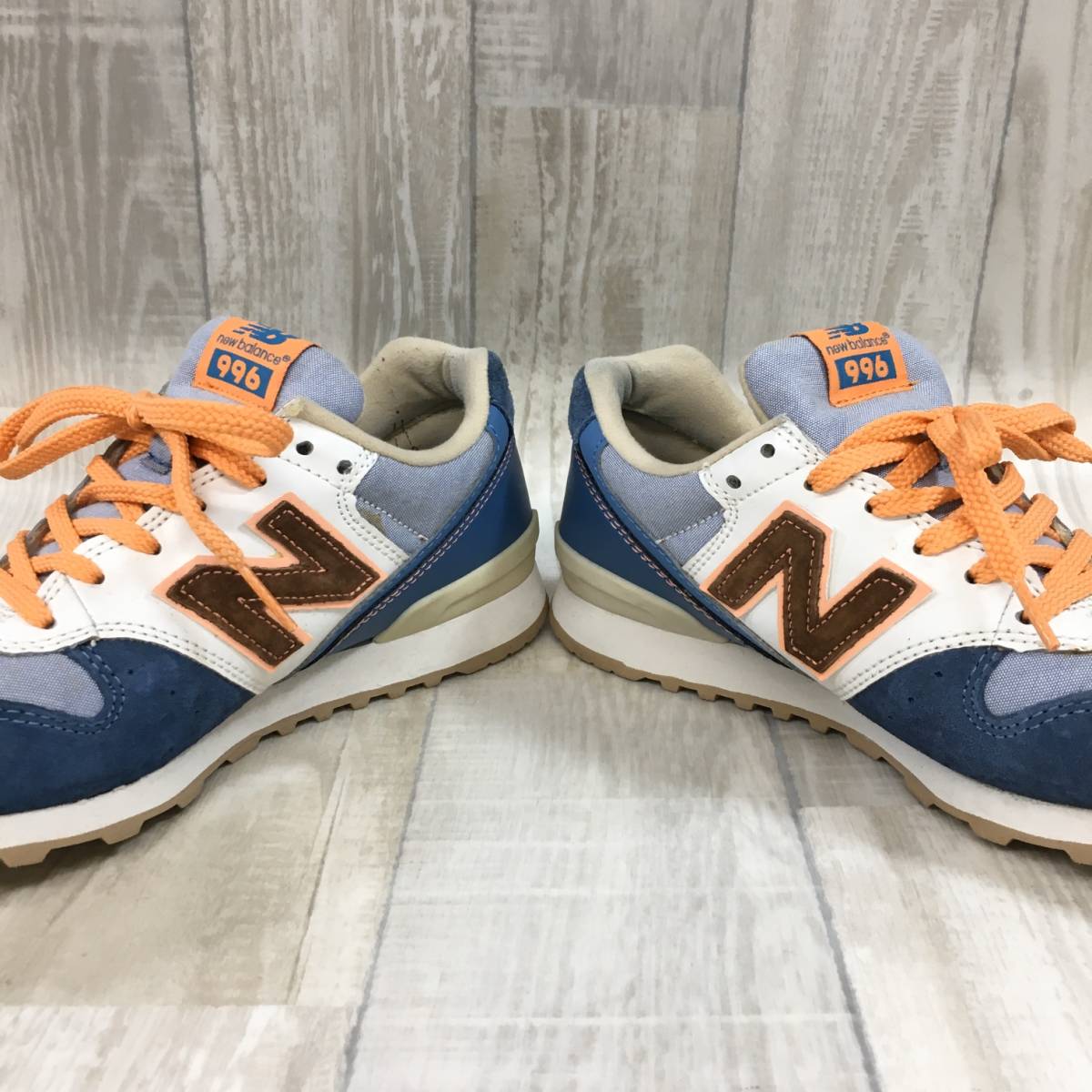 NZ675●NEW BALANCE ローカット スニーカー●23.5●ブルー/ホワイト/オレンジ ニューバランス WR996DBL_画像3