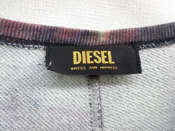 VNZ056●DIESEL Vネック変形スウェットドルマンプルオーバー●XS●グレー パープル_画像3