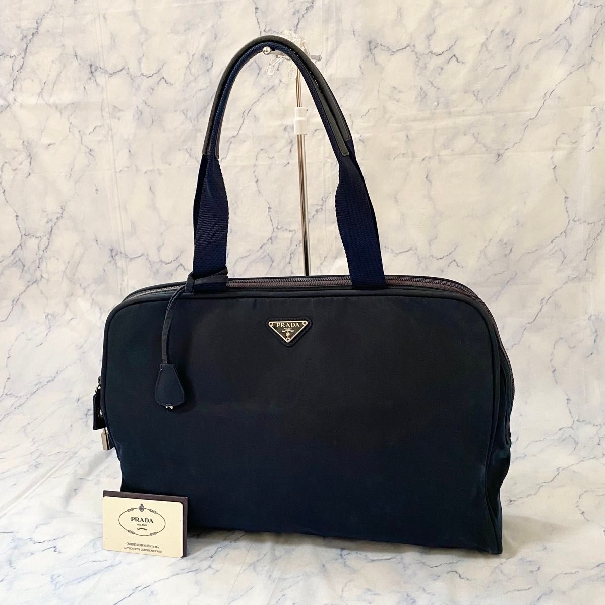良品 PRADA プラダ・トートバッグ肩掛け 三角ロゴ テスート 良品 PRADA プラダ・トートバッグ肩掛け 三角ロゴ テスート