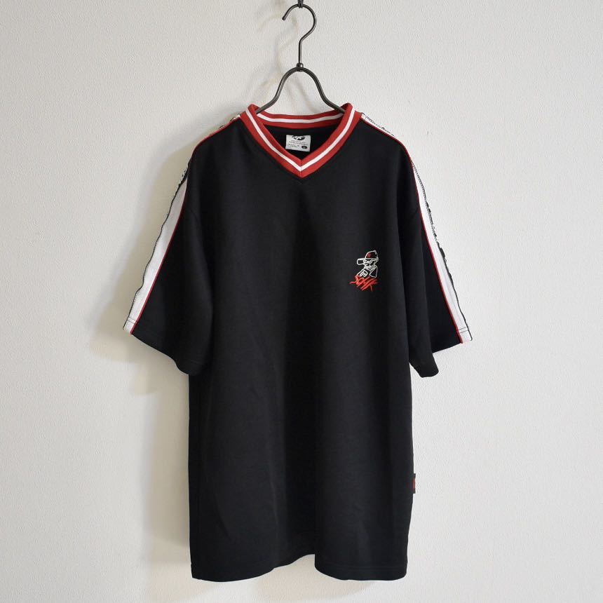 90's SOHK バックデカ刺繍ロゴ　ゲームシャツ　メッシュT Lサイズ　黒_画像2