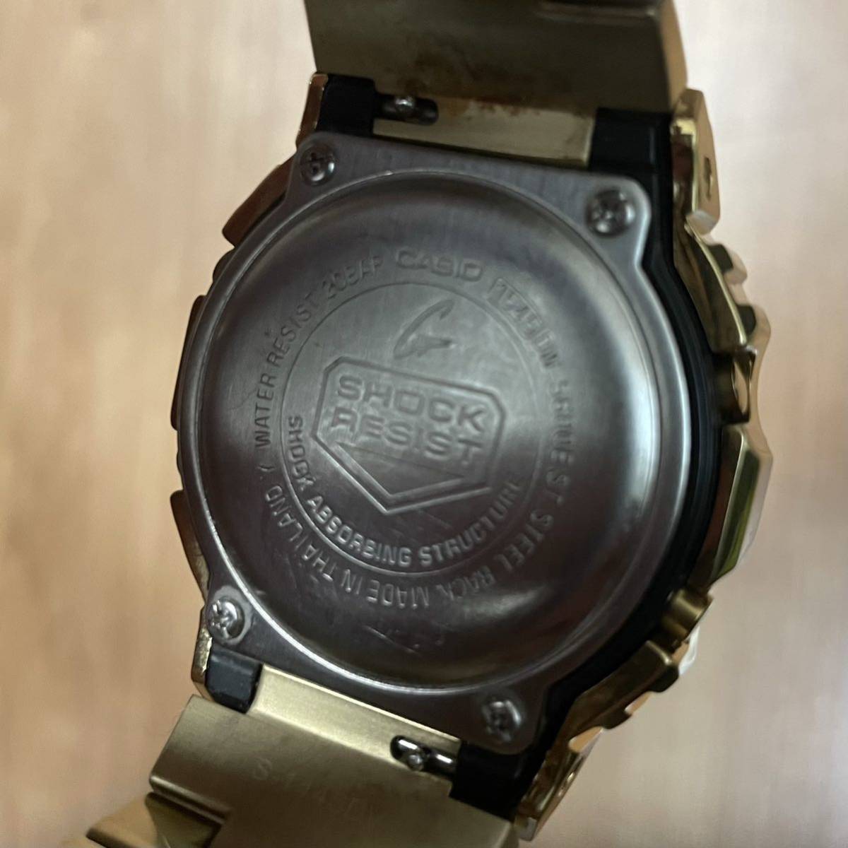 G-SHOCK DW-5600E ゴールド メタル カスタム 時計 稼動品_画像4