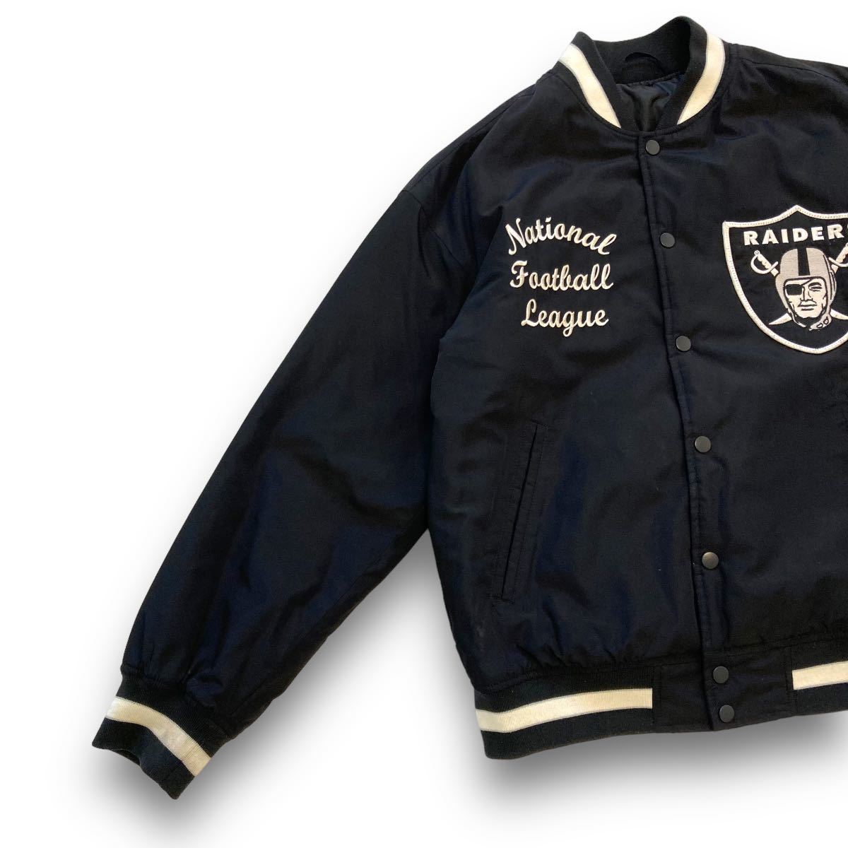 RAIDERS】NFL GU レイダース ナイロンスタジャン デカワッペン RAIDERS】NFL GU レイダース ナイロンスタジャン デカワッペン