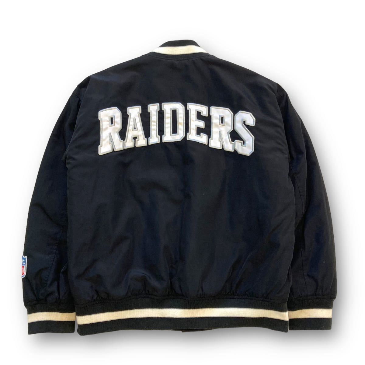 RAIDERS】NFL GU レイダース ナイロンスタジャン デカワッペン RAIDERS】NFL GU レイダース ナイロンスタジャン デカワッペン