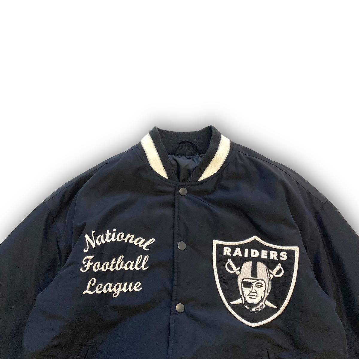 RAIDERS】NFL GU レイダース ナイロンスタジャン デカワッペン RAIDERS】NFL GU レイダース ナイロンスタジャン デカワッペン