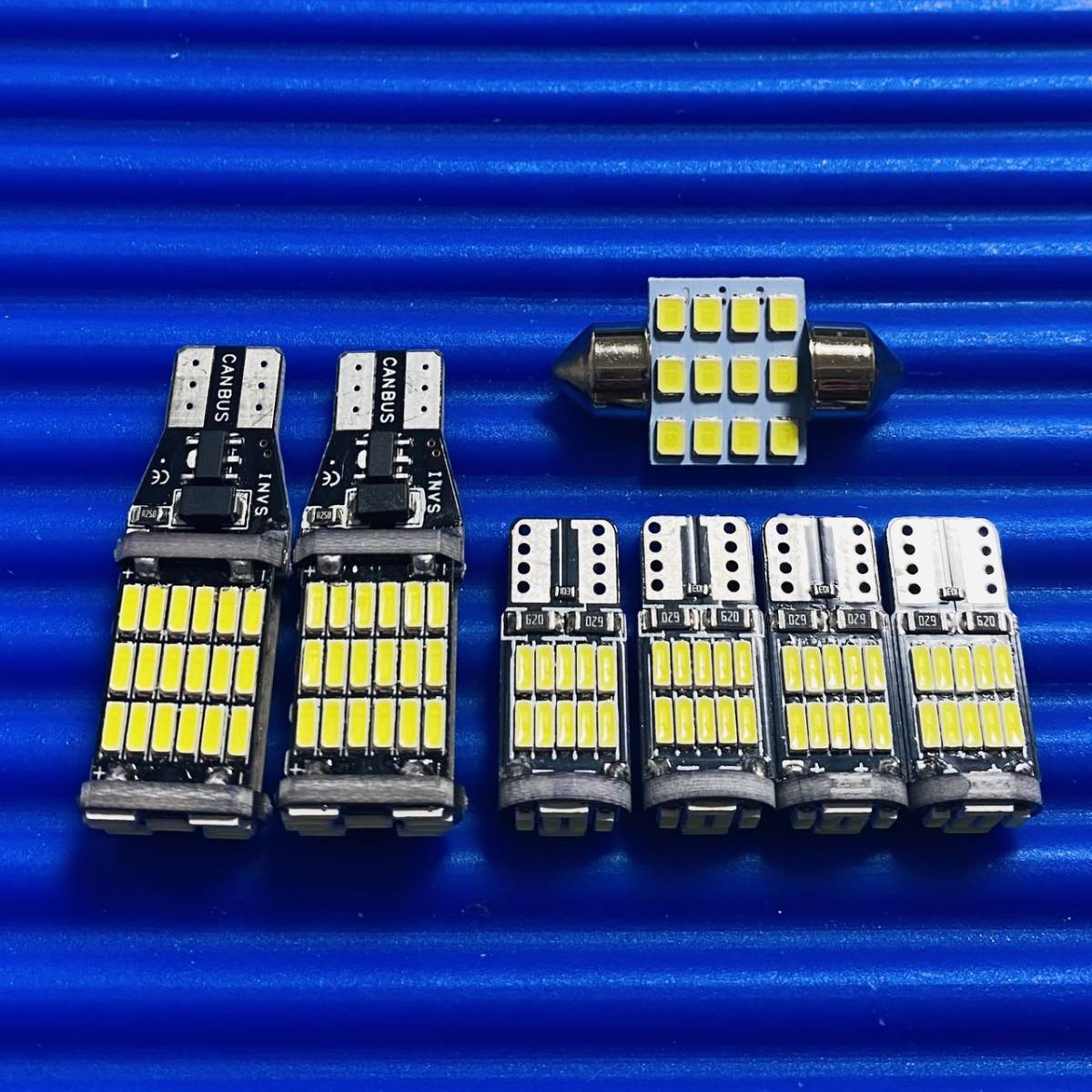 超爆光！エブリィワゴン DA64系 DA17W T10 LED ルームランプ ナンバー灯 バックランプ 7点セット ホワイト スズキ カー用品