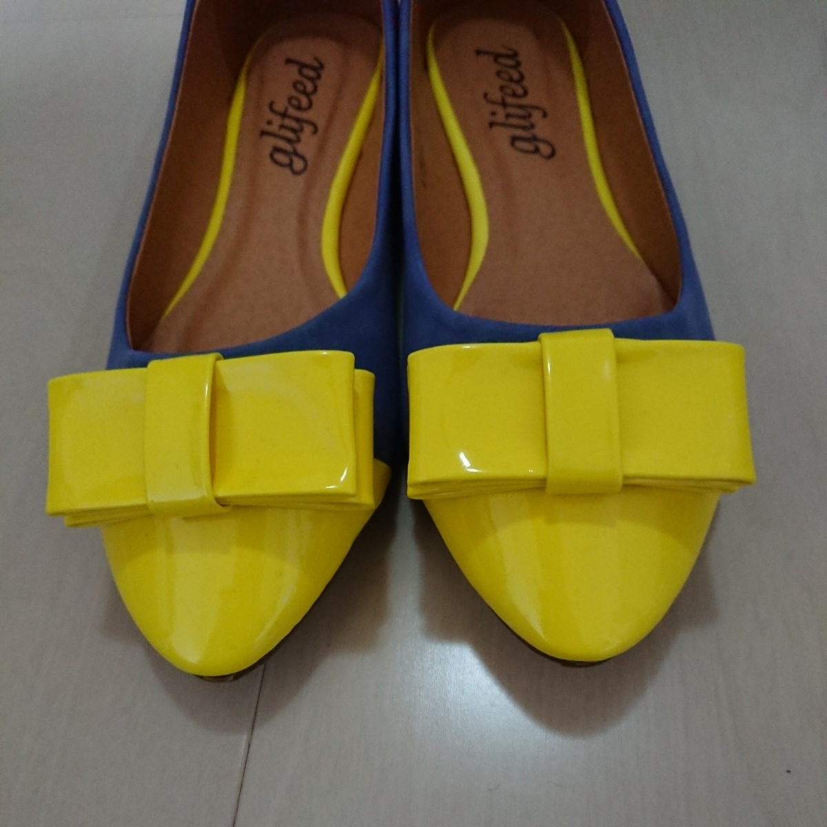 [ new goods unused ]glifeed*bi bit color ^ Flat pumps! size M* fluorescence color! yellow 