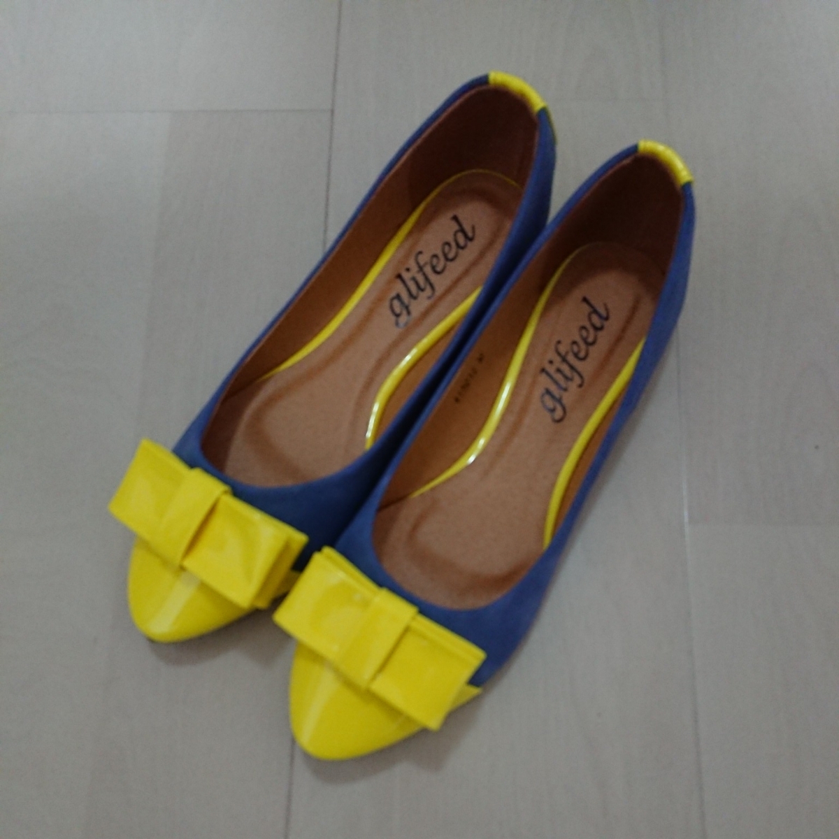 [ new goods unused ]glifeed*bi bit color ^ Flat pumps! size M* fluorescence color! yellow 