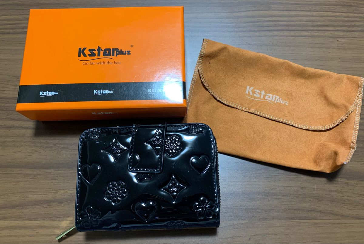 Kstarplus二つ折り財布レディース財布　本革エナメル