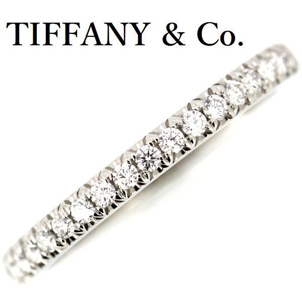  Tiffany so rest diamond band ring full Eternity -Pt950 7.5 number 