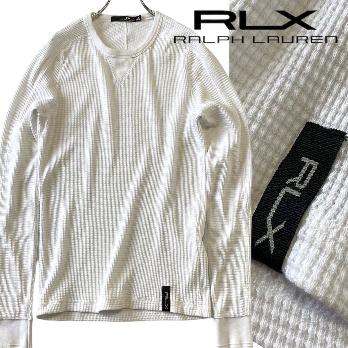 RLX ハニカムワッフルロングスリーブシャツ/前Vガゼット仕様/動的パターン採用/RRL同仕様/サーマル長袖Tシャツ/ラルフローレン/ホワイト/S_画像1
