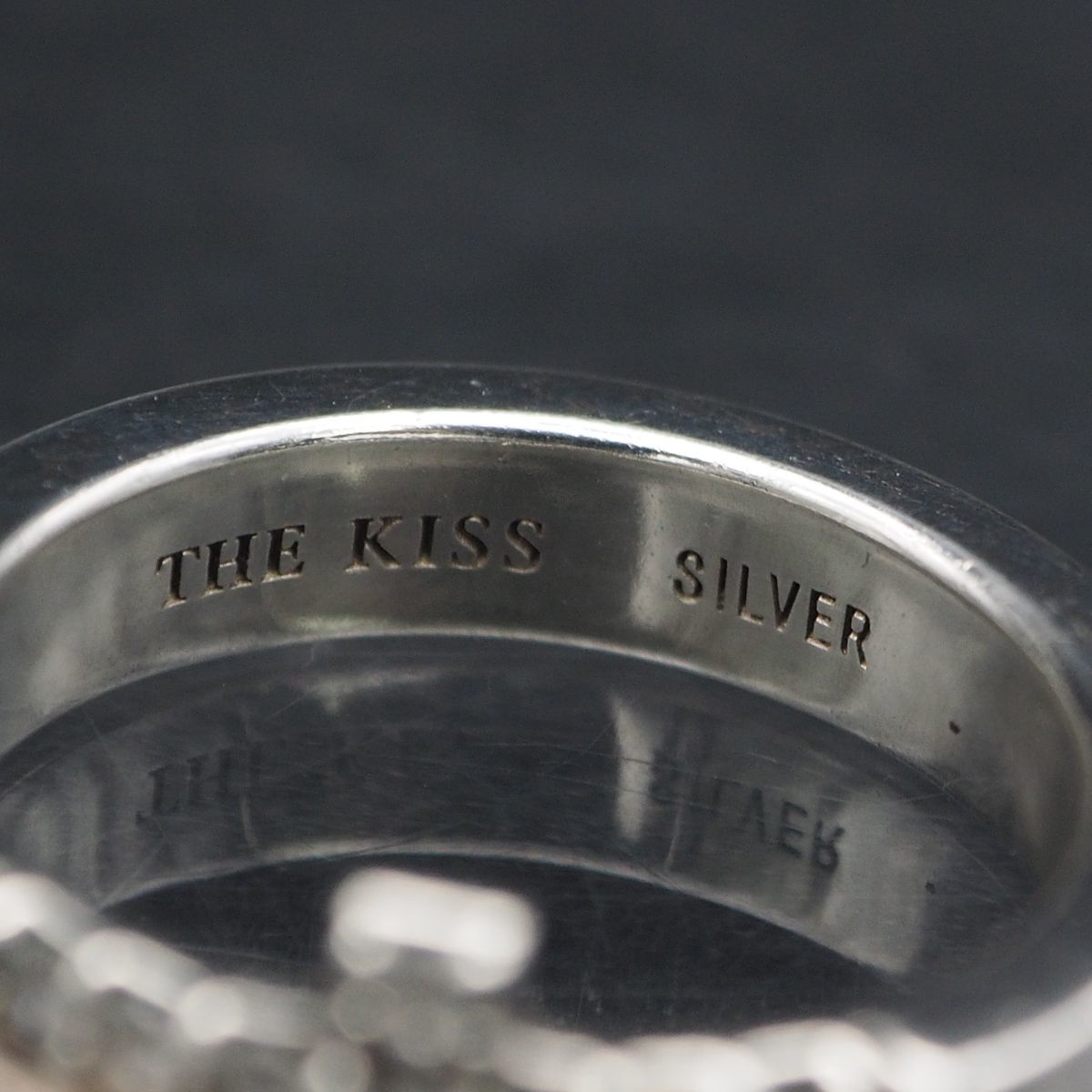 M078 THE KISS ザ・キッス SILVER刻印 リング ダイヤモンド風 デザイン シルバー 指輪 9号_画像6