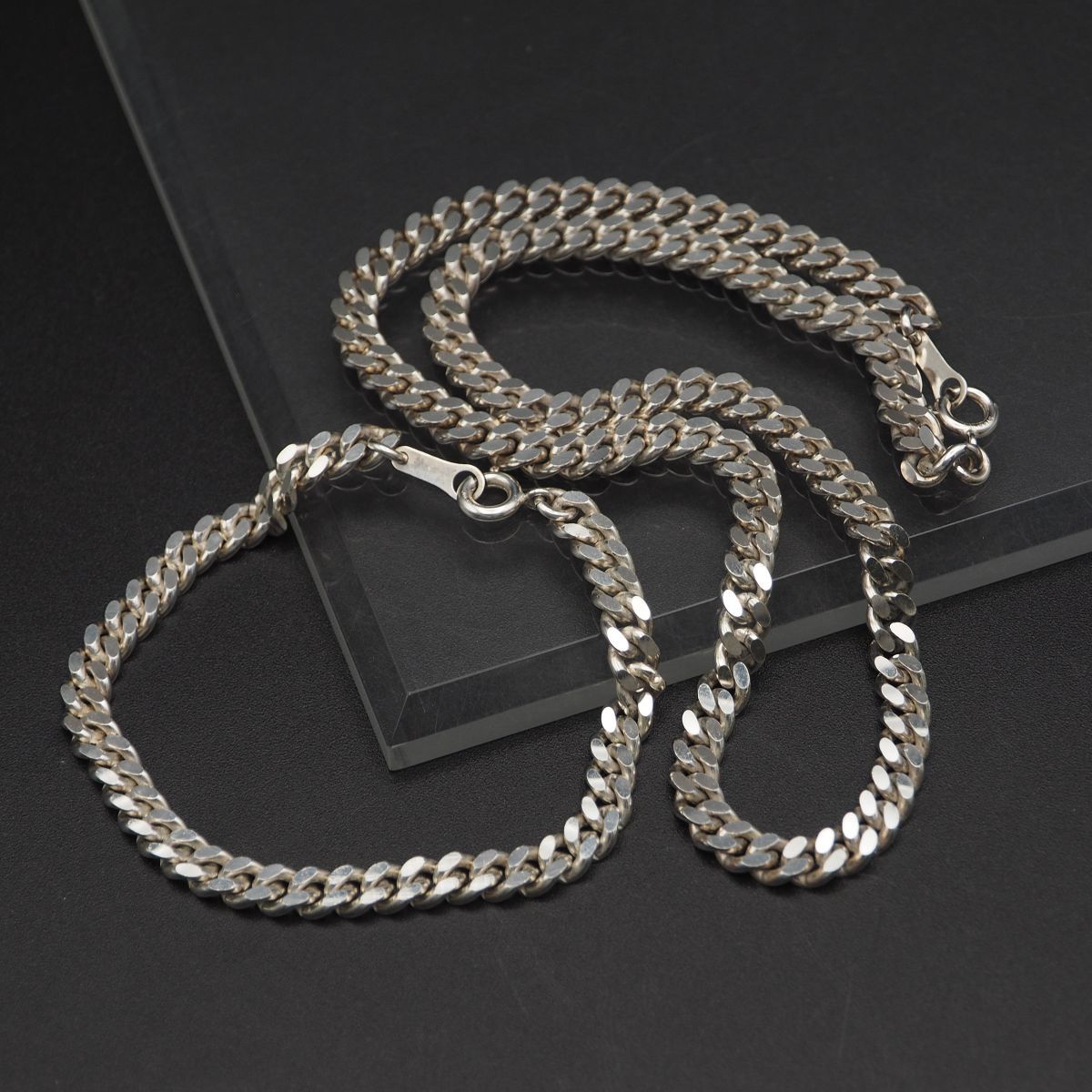 M141 喜平 キヘイチェーン STERLING SILVER925刻印 ネックレス ブレスレット セット デザイン シルバー_画像1