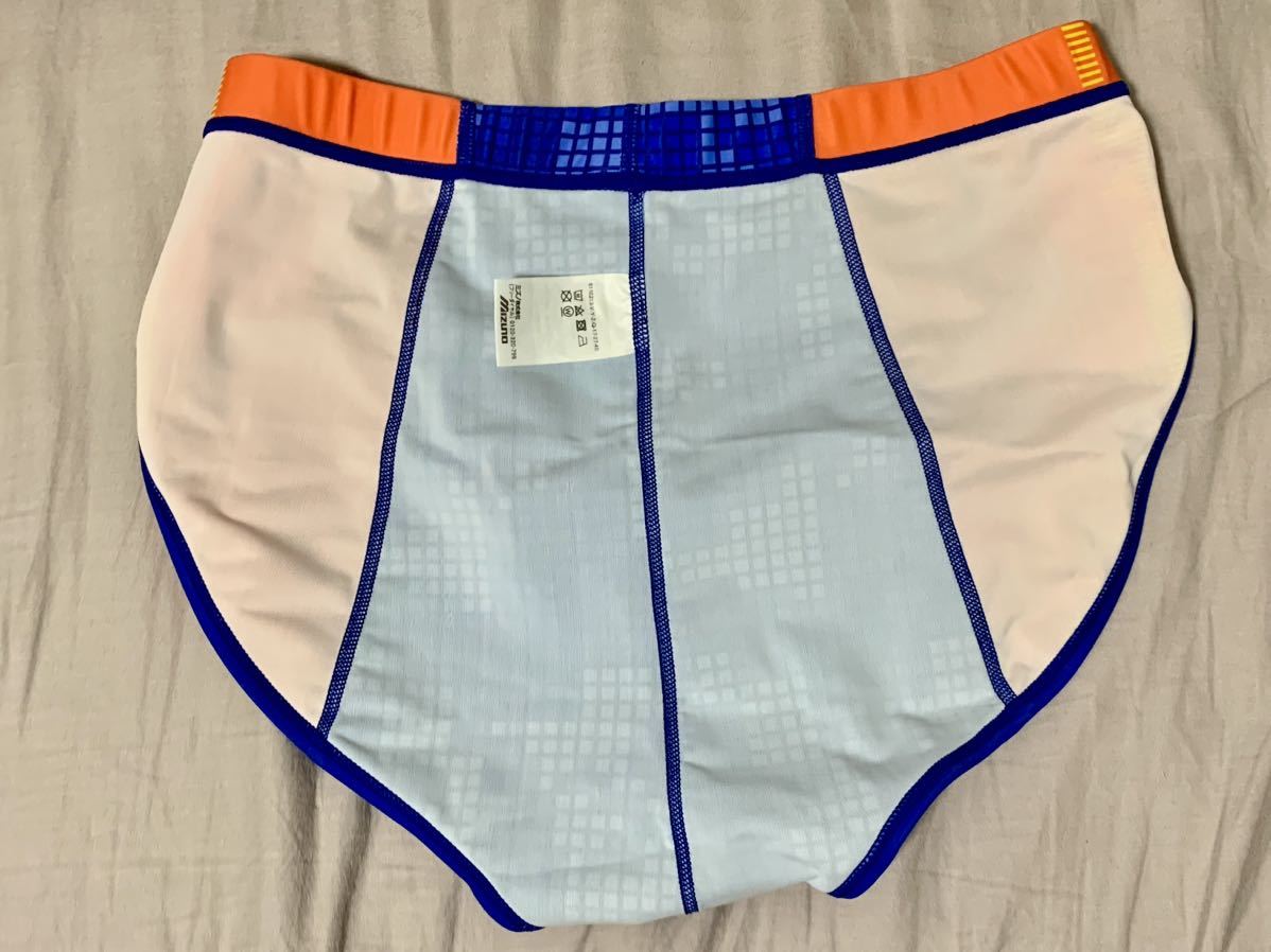 ミズノ 陸上競技用レーシングブルマ 中古美品 青ベース×サイド ミズノ 陸上競技用レーシングブルマ 中古美品 青ベース×サイド