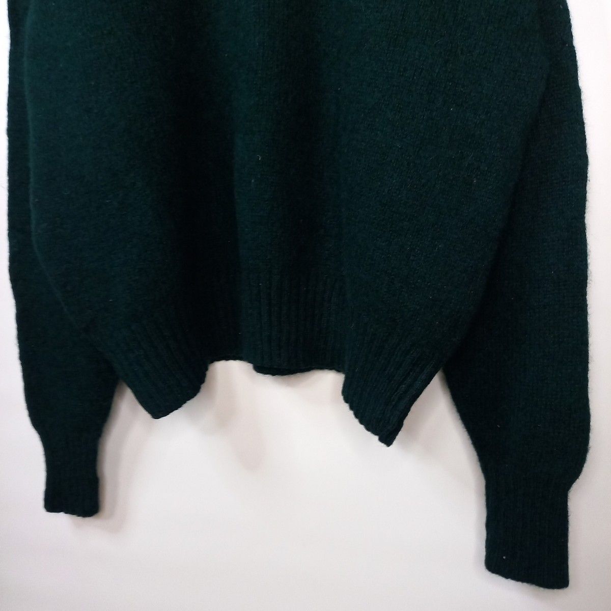 90s　ラルフローレン　ウールニット　セーター　中厚手　刺繍ロゴ　グリーン　XL　 アメカジ ポロ ビンテージ