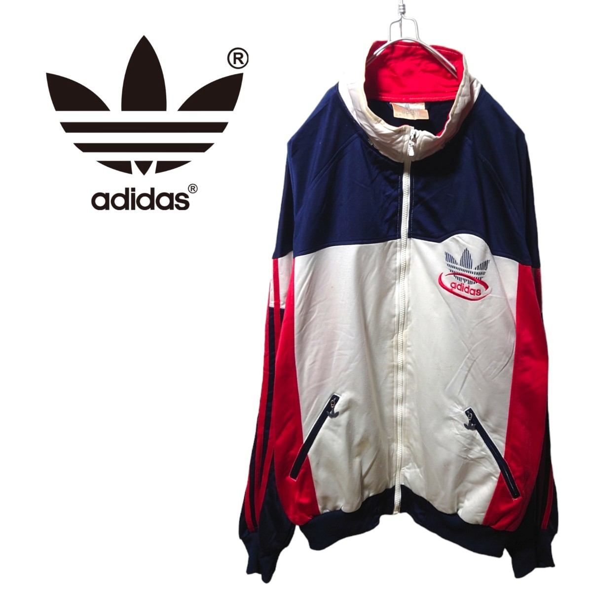 【adidas】80's ビッグロゴ スリーライントラックジャケットA1661