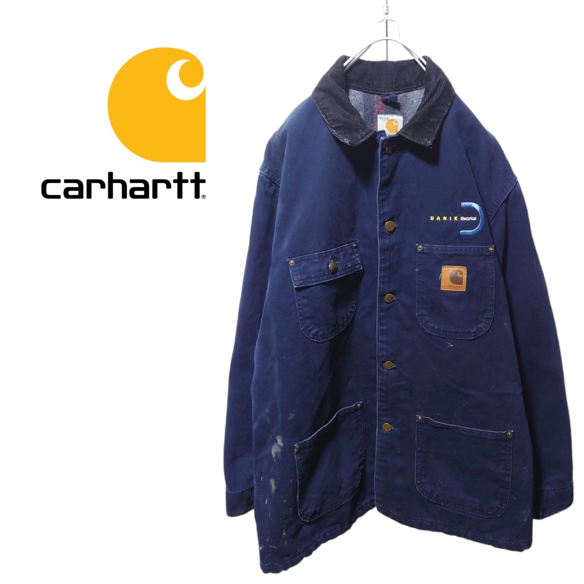 【Carhartt】企業ロゴ刺繍 裏地ブランケットミシガンチョアコートA1681