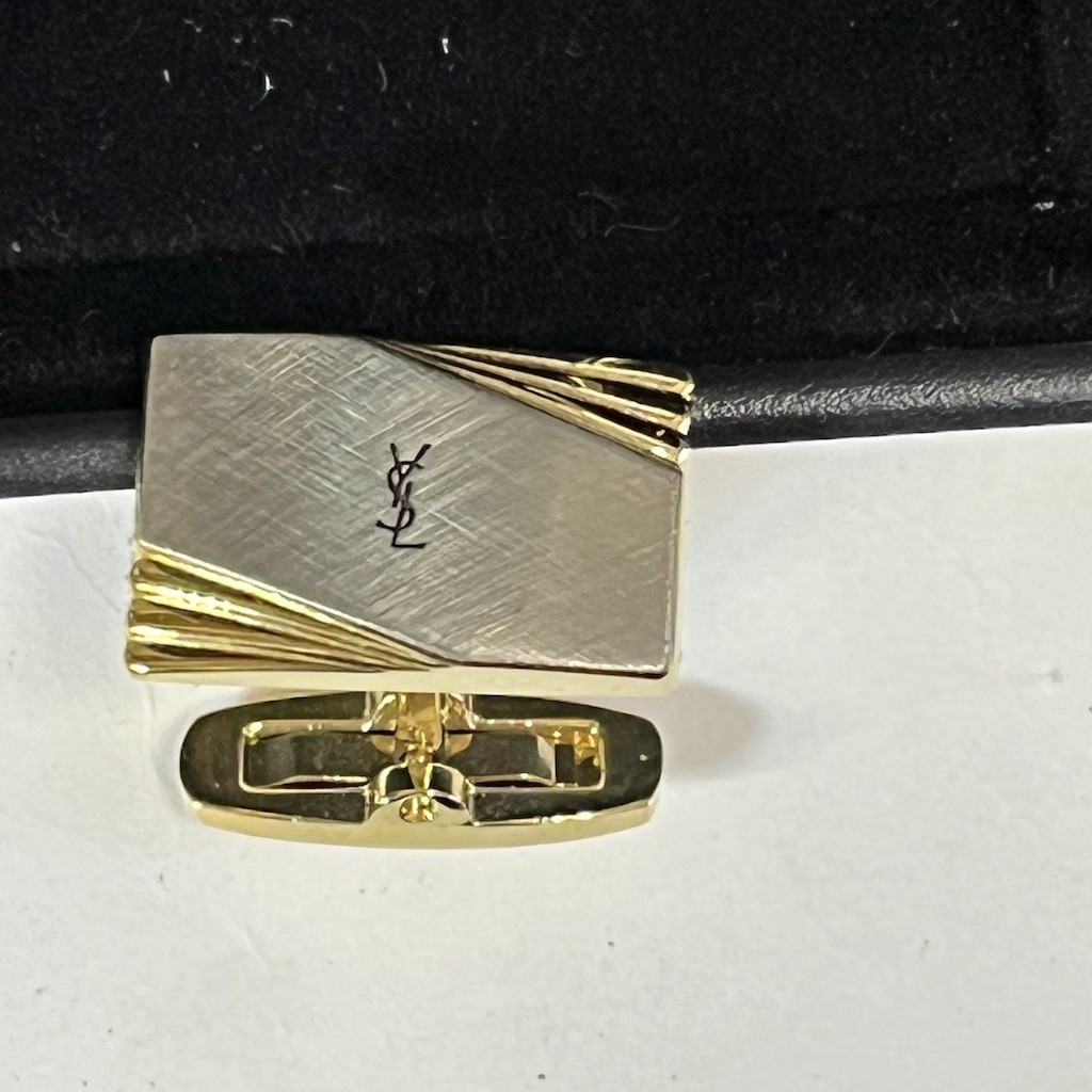 未使用 Yves Saint Laurent イヴサンローラン YSL ネクタイピン カフス セット 2組セット メンズ アクセサリー 室D0202-25の画像4